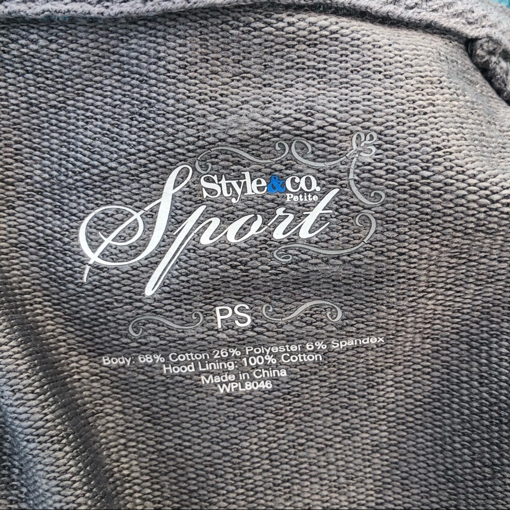 Style & Co Gray Pullover Hoodie Sweatshirt P/S - Picture 5 of 5